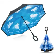 Ветрозащитный зонт Up-Brella антизонт Зонт обратного сложения (Облака) PR3
