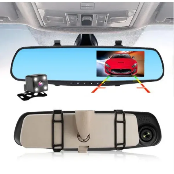 Видеорегистратор - зеркало Dvr L9000 Full HD Автомобильный регистратор с двумя камерами