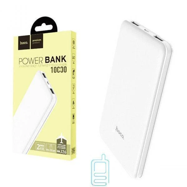 Внешний аккумулятор Power Bank (павер банк) HOCO J26 Simple Energy 10000 mAh / портативная батарея CG09 PR4