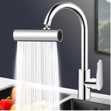 Водосберегательная насадка SHOWER HEAD на кухонный кран с широкой лейкой – распылителем и вращением 360° · 4 режима струи