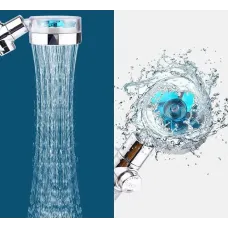 Водосберегающая лейка – насадка для душа с пропеллером TURBOCHARGED SHOWER HEAD ∙ Уникальный рисунок воды ∙ Функция Стоп ∙ Вращение на 360°