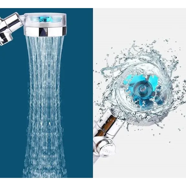 Водосберегающая лейка – насадка для душа с пропеллером TURBOCHARGED SHOWER HEAD ∙ Уникальный рисунок воды ∙ Функция Стоп ∙ Вращение на 360°
