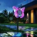Вуличні сонячні 3D світильники Метелики 26X-115 зі змінним кольором • Садовий LED світильник Метелик 2-в-1 для стіни, землі, клумби, двору та дачі