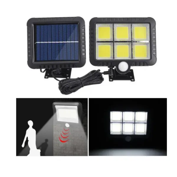 Уличный фонарь на солнечной батарее с датчиком движения BK-128-6 COB и аккумулятором Split solar wall lamp / LED cветильник подвесной с креплением