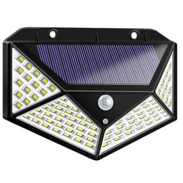 Уличный настенный светильник Lesko SH-100 на солнечной батарее с датчиком движения 100 LED диодов
