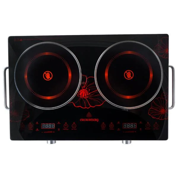 Инфракрасная электроплита на 2 конфорки CB-1327 Crownberg Плита электрическая с керамической поверхностью