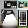 Зарядная станция портативная с солнечной панелью фонарем и 3 лампочками CL 28 ∙ Портативная CL-28 солнечная станция