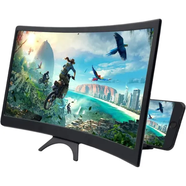 Увеличитель экрана телефона TL-20D 3D 12 дюймов • Складная подставка-лупа для смартфона до 6.5