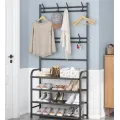 Сборная напольная вешалка – стойка для одежды в прихожую с полками для обуви New simple floor clothes rack