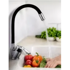 Смеситель гибкий Water Tap HA-181 для кухни и ванной • Кран с силиконовым изливом 47 см и вращением 360°