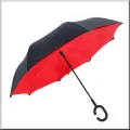 Зонт наоборот Up Brella однотонный Красный PR2