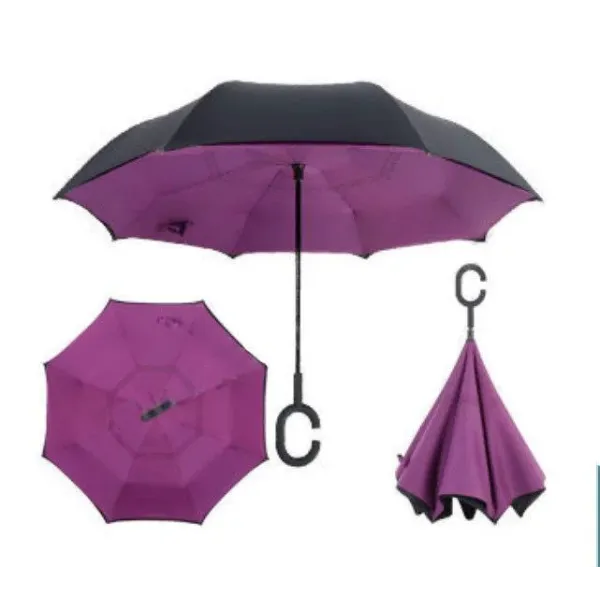 Зонтик одноцветный umbrella зонт наоборот ФИОЛЕТОВЫЙ PR2
