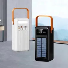Внешний аккумулятор Power Bank YM-637CX · Портативная зарядка Павербанк 80000 mAh с солнечной батареей и фонариком