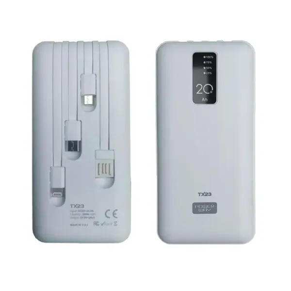 Внешний аккумулятор TX23 Power Bank 20000 mAh Портативное зарядное устройство Повербанк