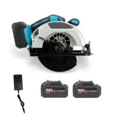 Акумуляторна циркулярна пилка DOMOTEC 7″ 96V • Бездротова дискова пилка DOMOTEC 7″ 96V 800 Вт з диском 185 мм і 2 акумуляторами для дерева Акумуляторна циркулярна пилка DOMOTEC 7″ 96V • Бездротова дискова пилка DOMOTEC 7″ 96V 800 Вт з диском 185 мм і 2 акумуляторами для дерева
