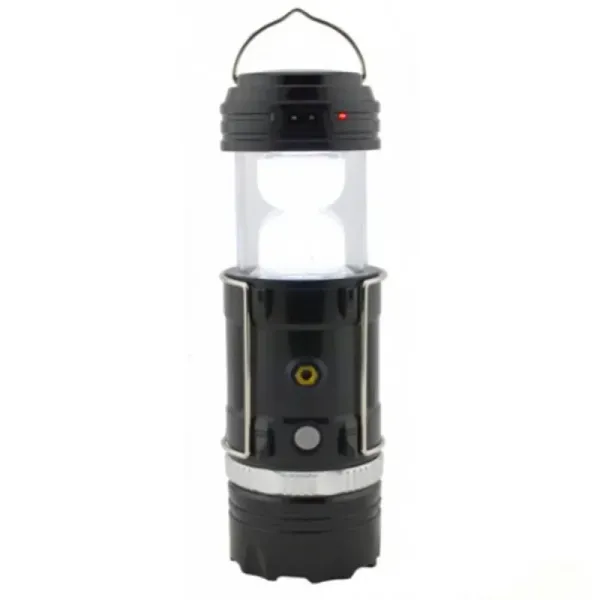 Кемпинговый фонарь HB-9699 черный • Аккумуляторный фонарь HB-9699 с солнечной панелью и 2 режимами освещения