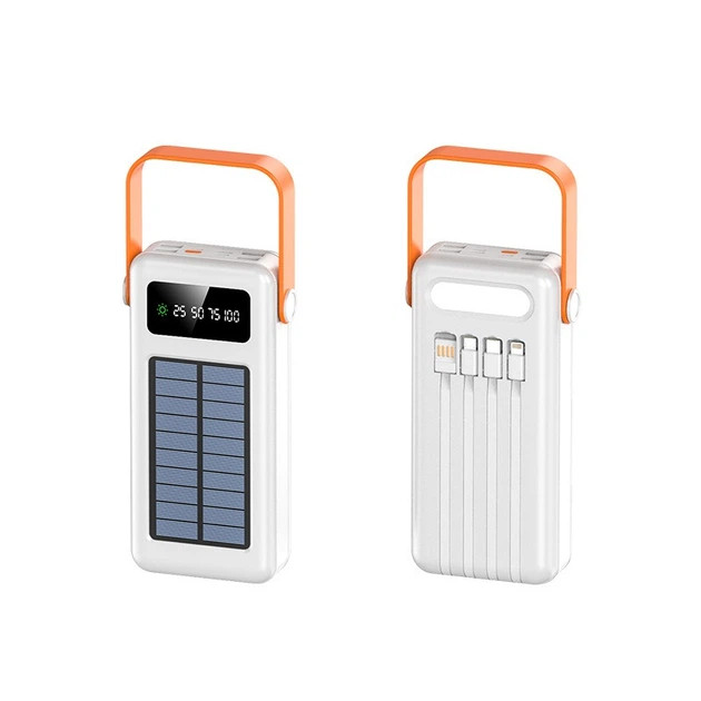 Power Bank Solar Charger 100000 mAh • Сонячний повербанк 100000 mAh Solar Charger з 4 USB, LED-ліхтарем і дисплеєм