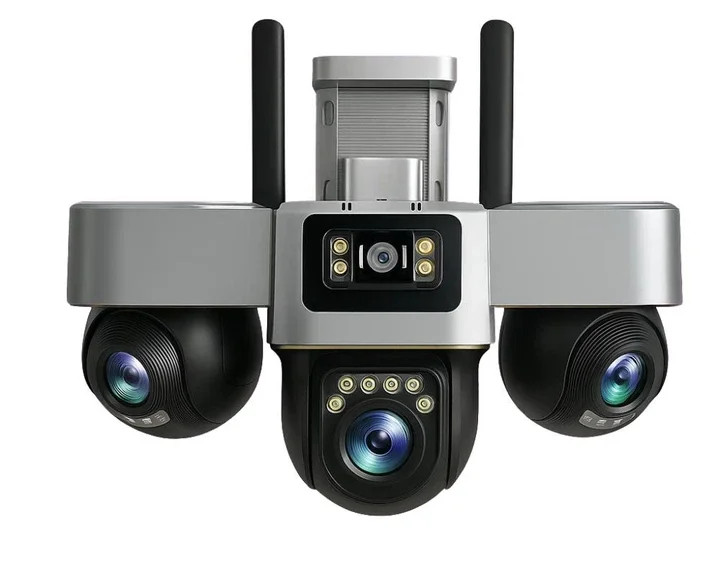 4G камера відеоспостереження Smart Net Camera V380 біла • Вулична IP-камера з 3 незалежними поворотними об'єктивами, SIM-карткою та нічним баченням