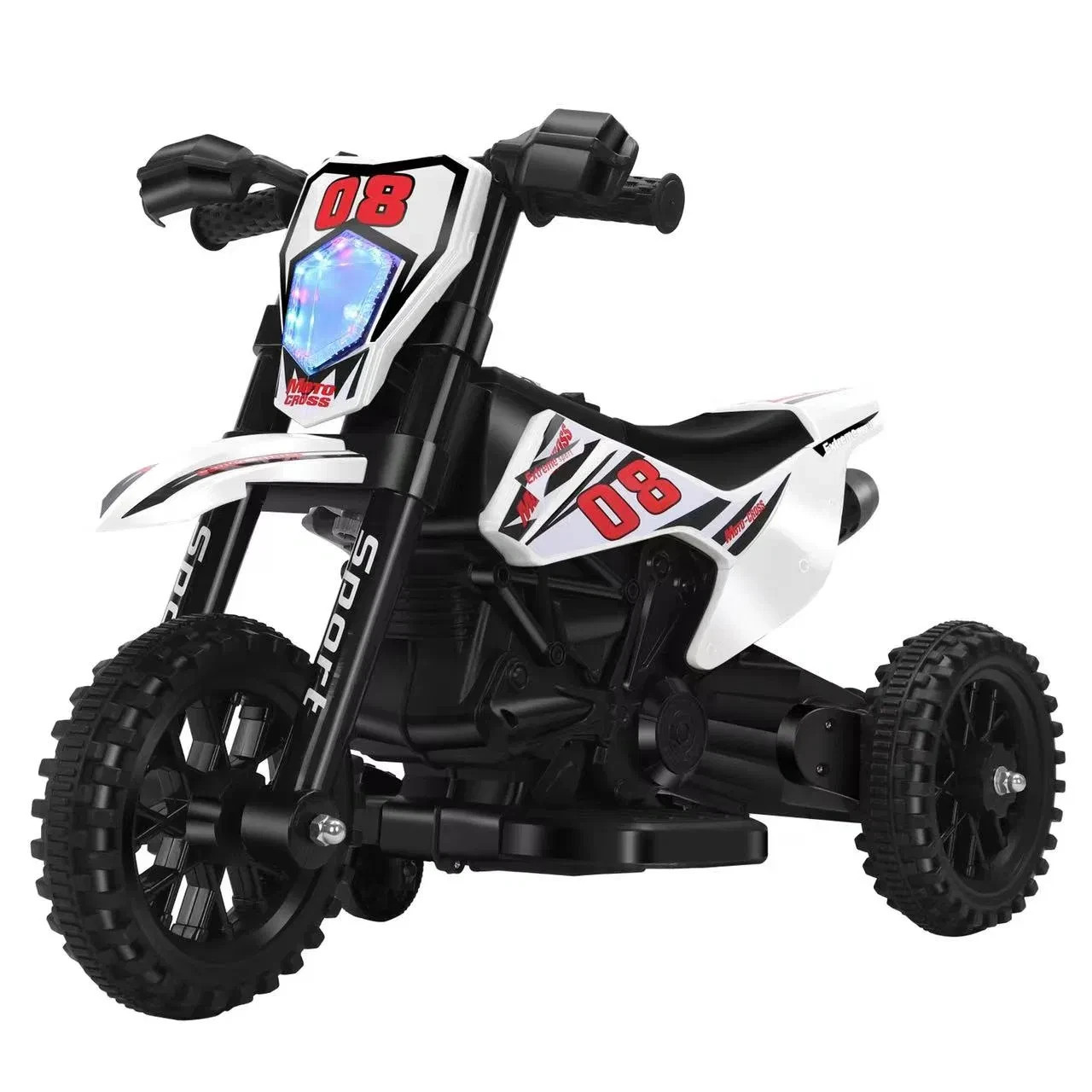 Дитячий електромотоцикл Cool Mountain 26X-130 білий з LED і музикою — фото 3