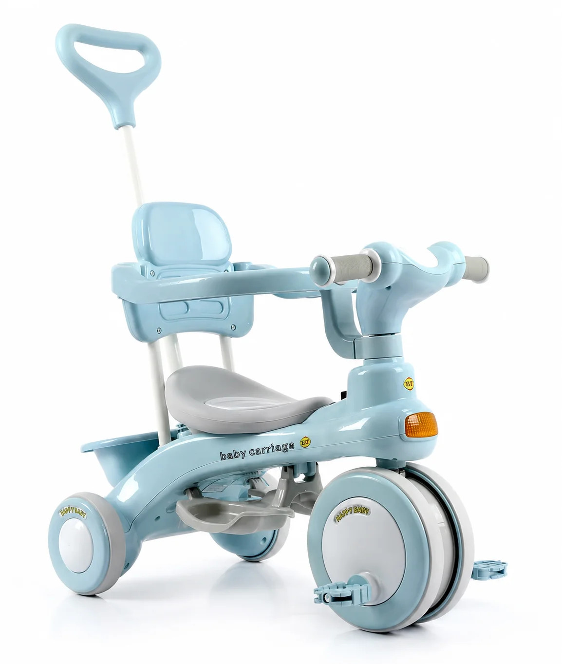 Дитячий триколісний велосипед Baby Carriage 588 блакитний з батьківською ручкою — фото 6