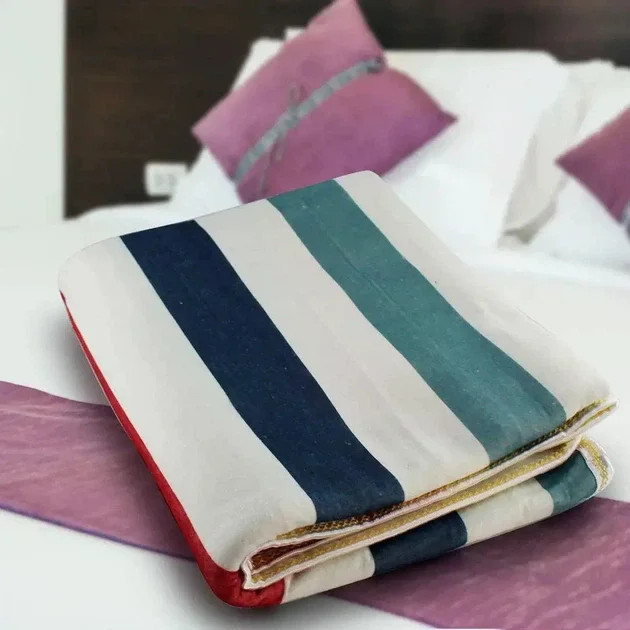 Електропростирадло Electric Blanket 150×120 см з регулюванням температури, різнокольорові смуги — фото 6