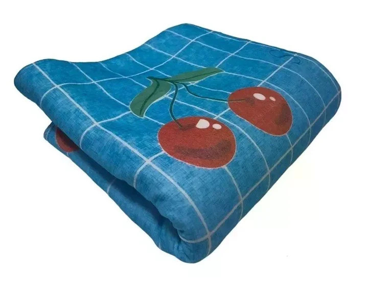 Електропростирадло Electric Blanket 150×170 см з 2 режимами підігріву, клітинка з вишнями — фото 3