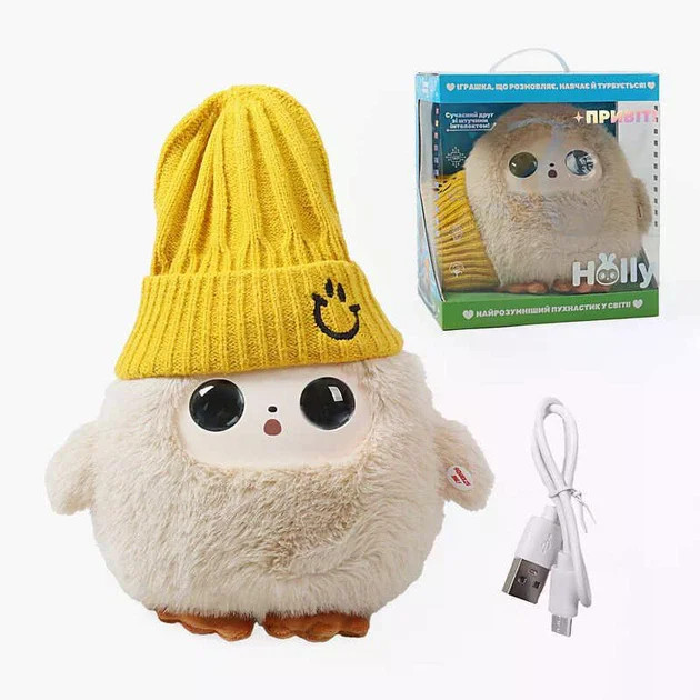 Інтерактивна м'яка іграшка з ШІ AI Smart Plush Toy • Розумна плюшева іграшка-компаньйон з голосовим спілкуванням, Wi-Fi та 40+ мовами