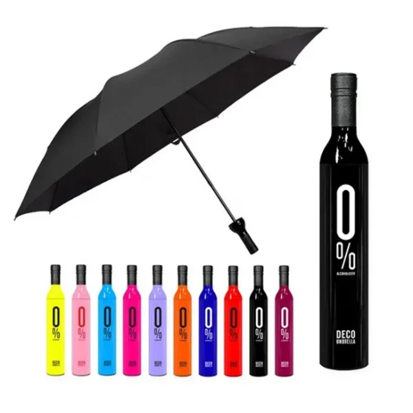 Парасолька у формі пляшки Deco Umbrella • Складана компактна парасолька Deco Umbrella з пластиковим футляром для дощу та поїздок