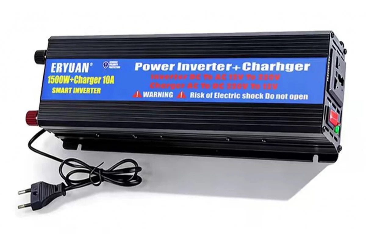 Перетворювач напруги 1500W із зарядним пристроєм 10A — фото 2