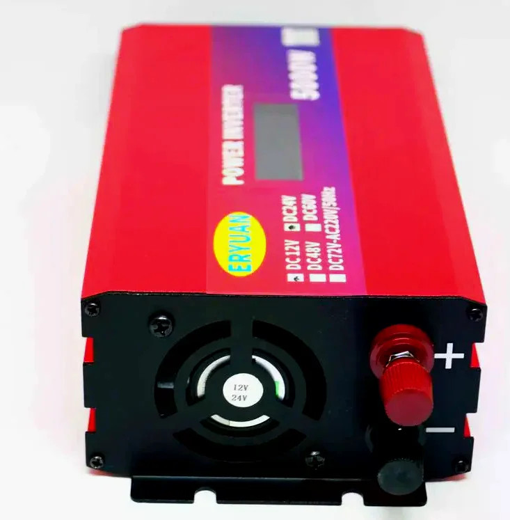 Перетворювач напруги 5000W 12V/24V у 220V з LCD-дисплеєм і підтримкою сонячної панелі — фото 4