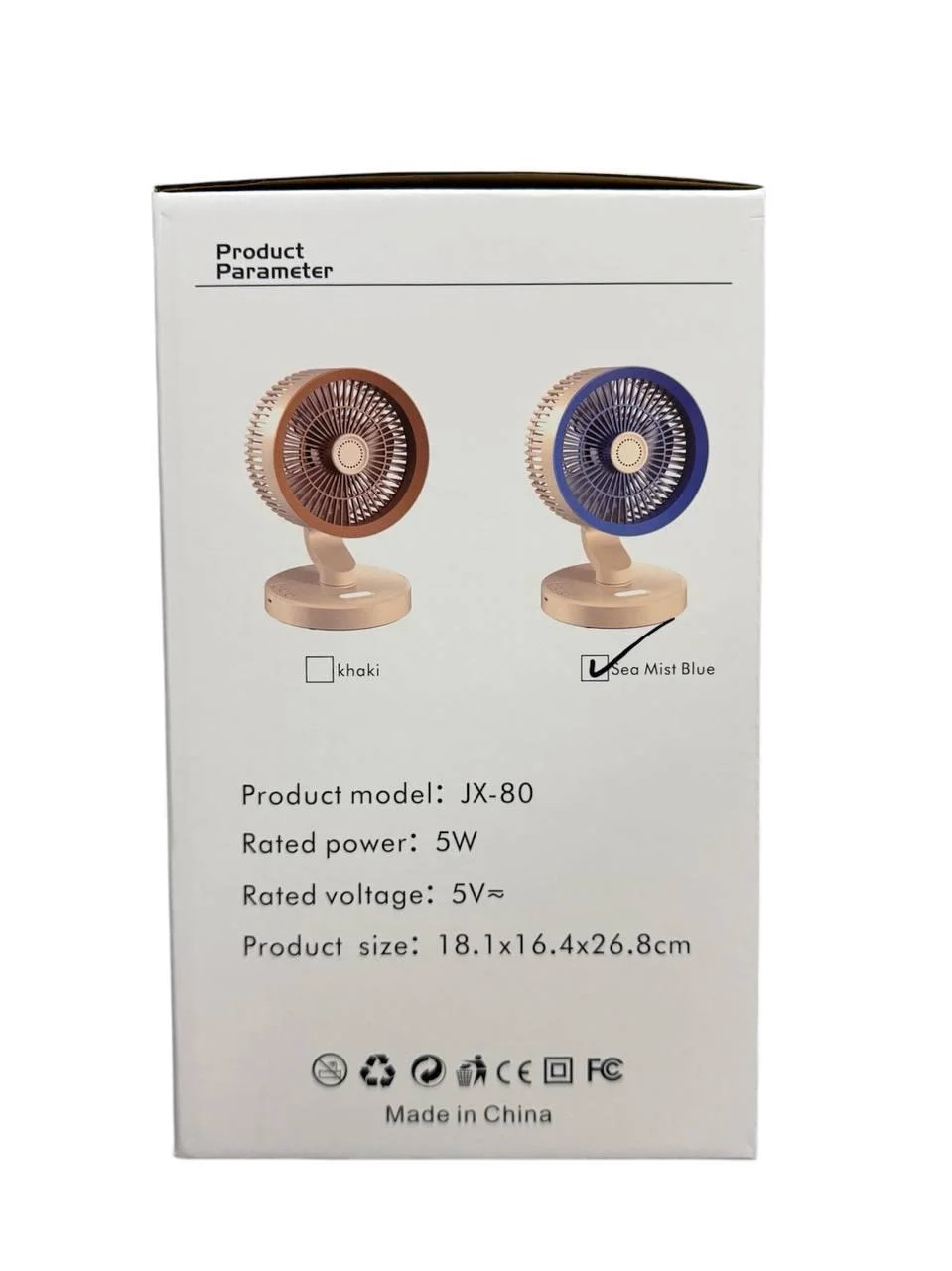 Портативний настільний вентилятор SkeBerg JX-80 з LED-підсвіткою — фото 4