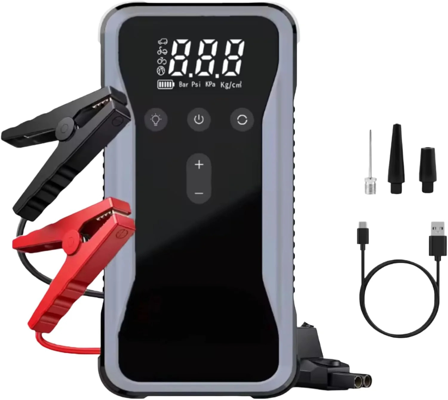 Пускозарядний пристрій S3 10400 мА·год • Автомобільний Jump Starter 12V з компресором, USB-C, цифровим дисплеєм та LED/SOS