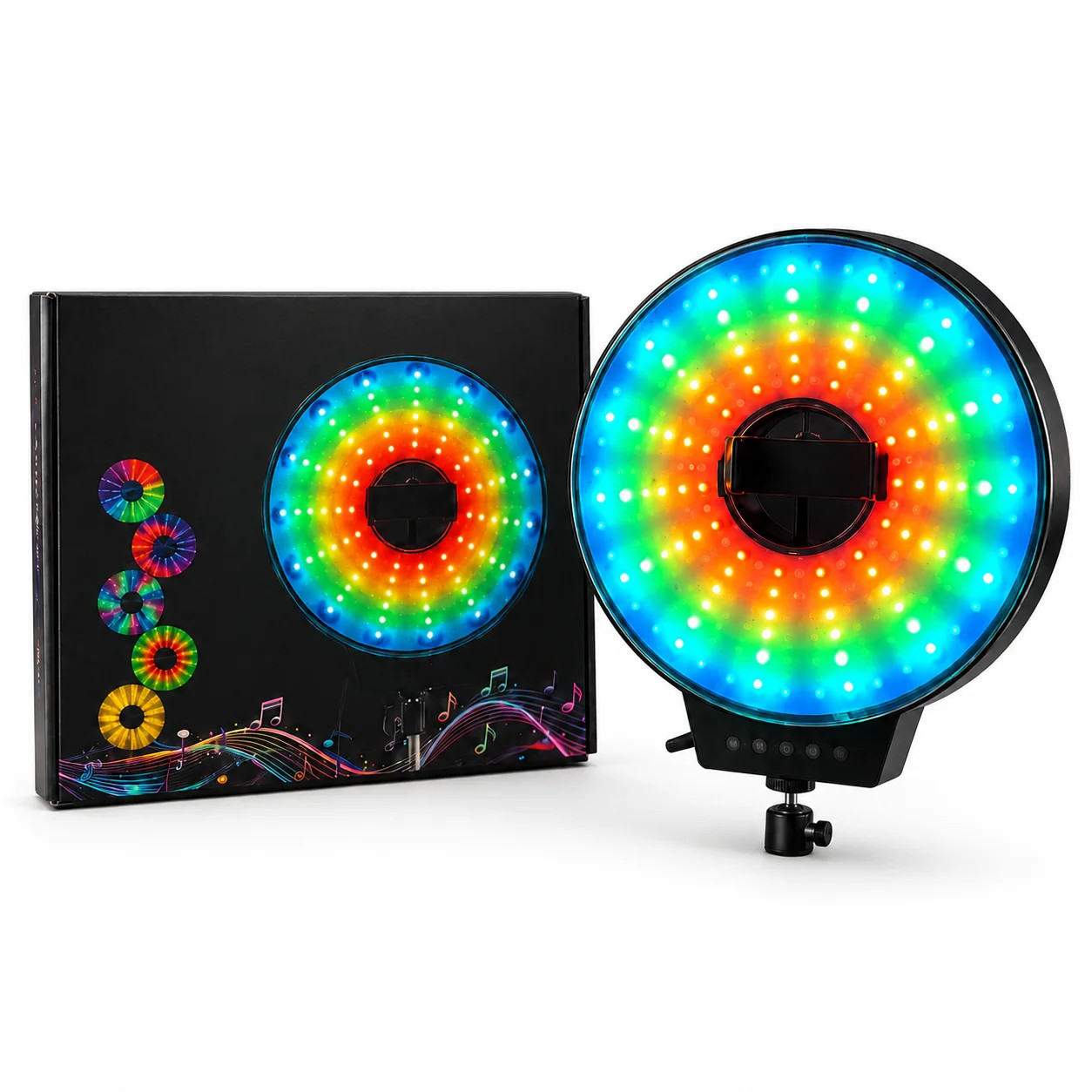 Світлодіодна LED лампа MJ-321 кільцева RGB 35 см з USB підключенням — фото 5