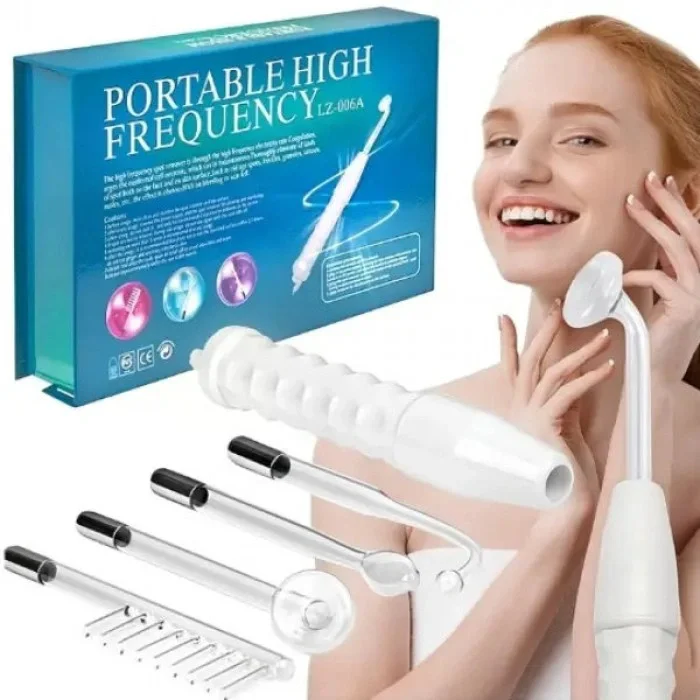 Дарсонваль Portable High Frequency 008A 4 насадки білий • Електричний дарсонваль Portable High Frequency 008A 10 Вт для обличчя, шкіри голови та волосся