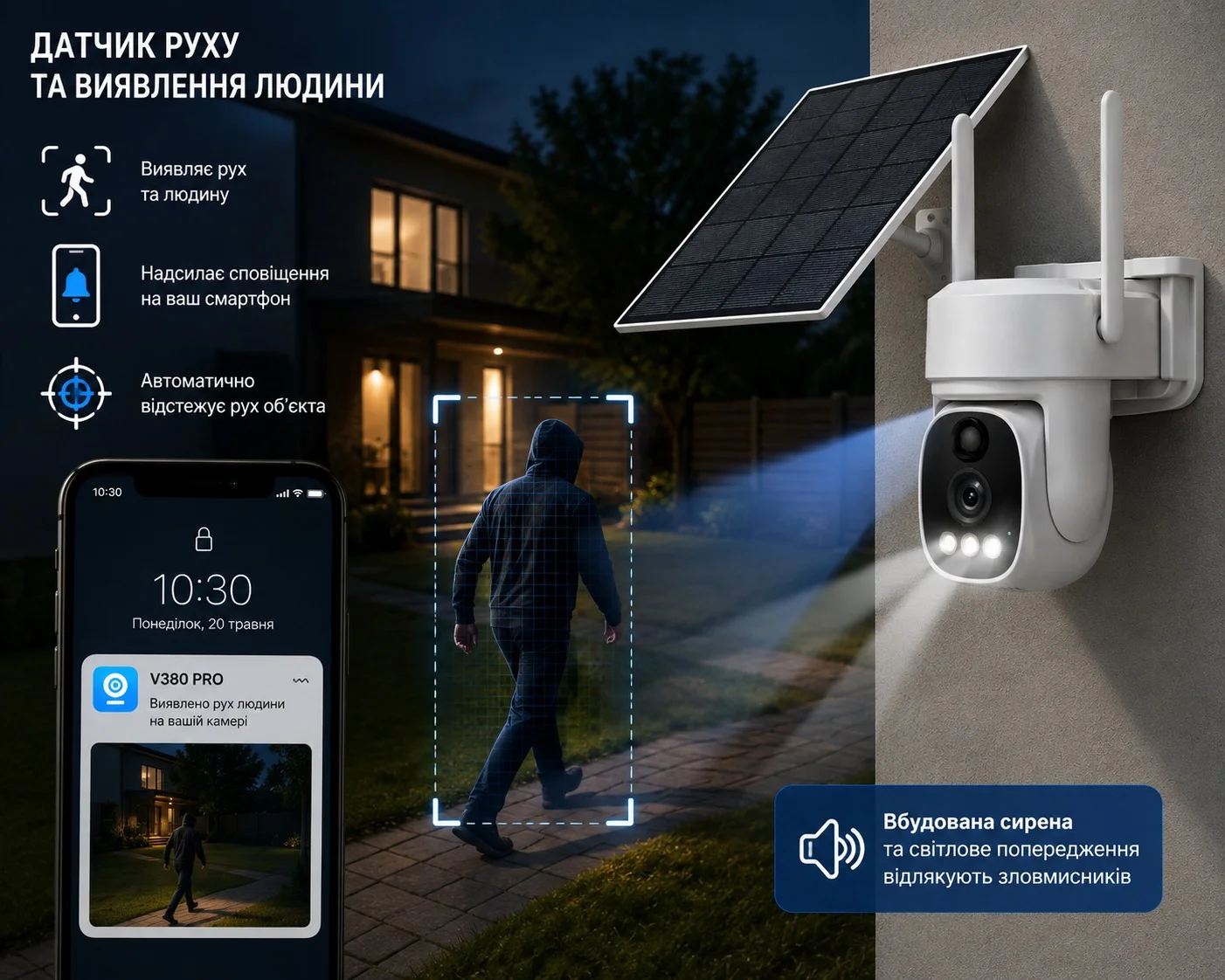 4G камера відеоспостереження AND D003-4G • Вулична PTZ камера із сонячною панеллю, поворотом до 360° та нічним баченням