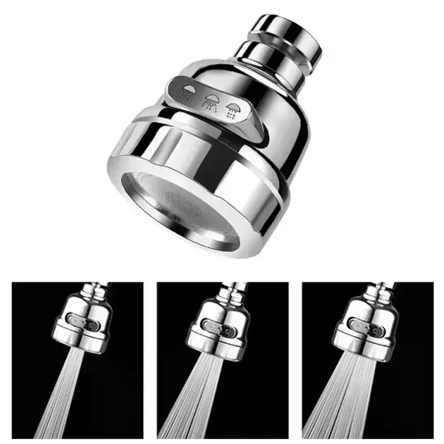 Аератор DT-255 на кран 3 режими • Насадка-аератор DT-255 Chrome для змішувача з гнучким шлангом і перемиканням струменя