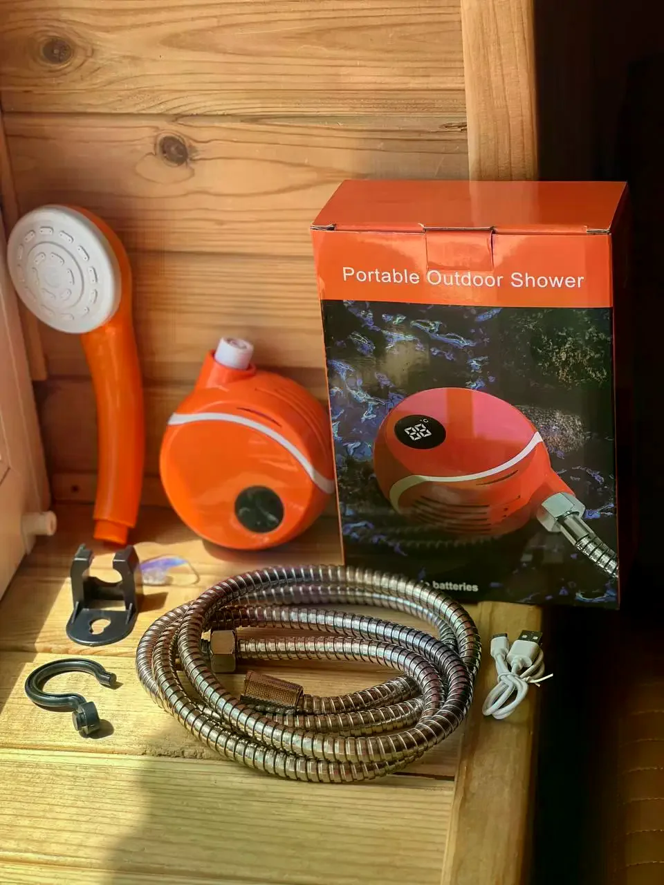 Акумуляторний душ для кемпінгу Portable Outdoor Shower 2000 мАг з насосом • Портативний туристичний душ для дачі, походу та миття автомобіля