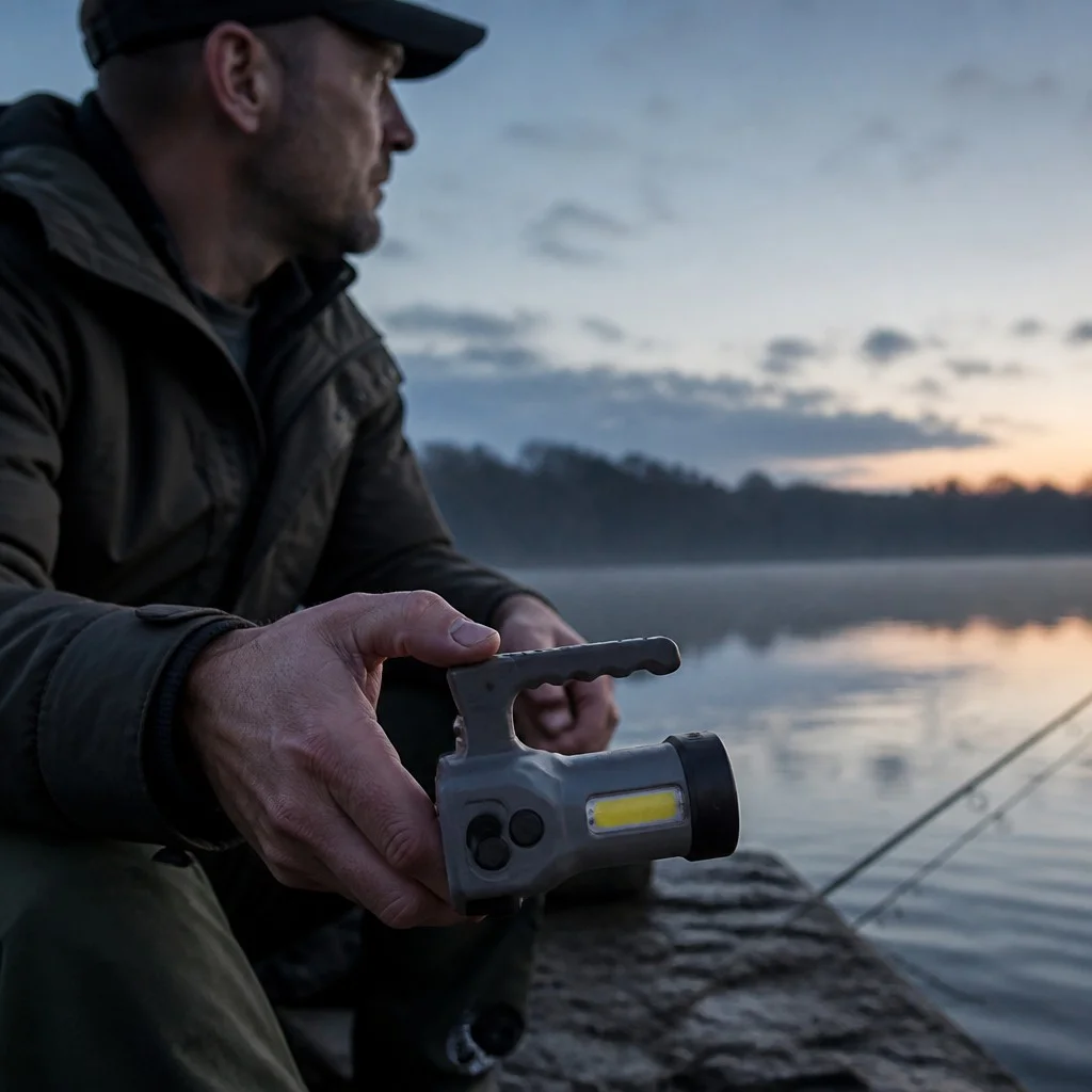 Акумуляторний ліхтар TORCH LF-S09 на 1200 мА·год • переносний світлодіодний світильник із боковою COB-панеллю, 4 режими, USB-зарядка, для туризму, риболовлі та дому