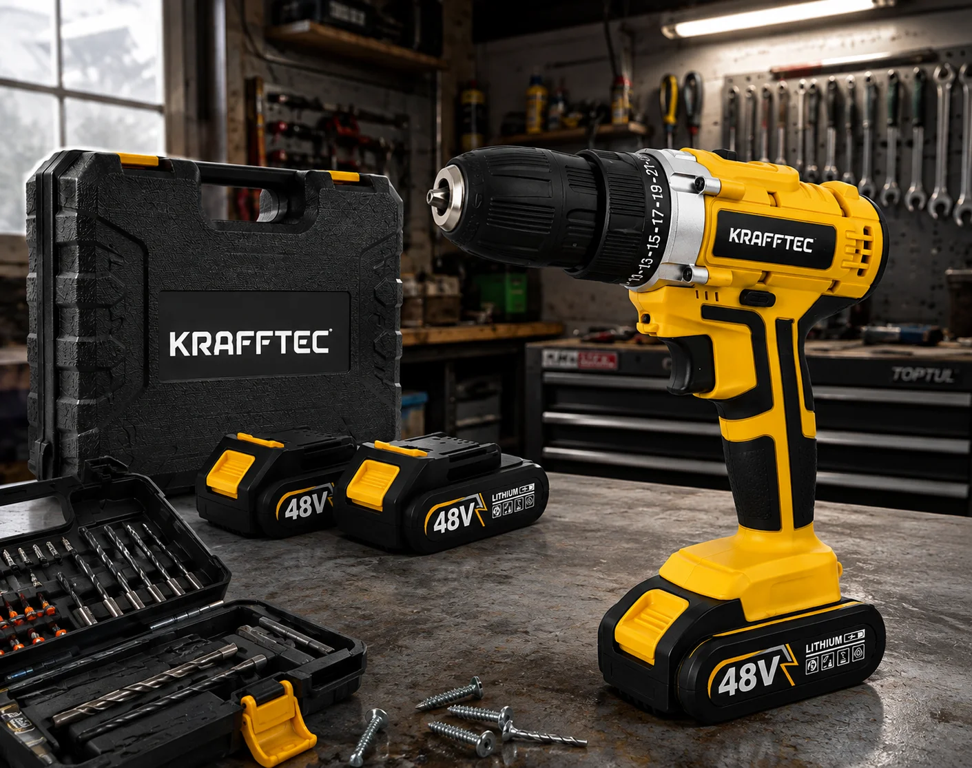 Акумуляторний шуруповерт KRAFFTEC 48V 6Ah • Шуруповерт KRAFFTEC 48V 6Ah для складання меблів, монтажу кріплення та ремонтних робіт