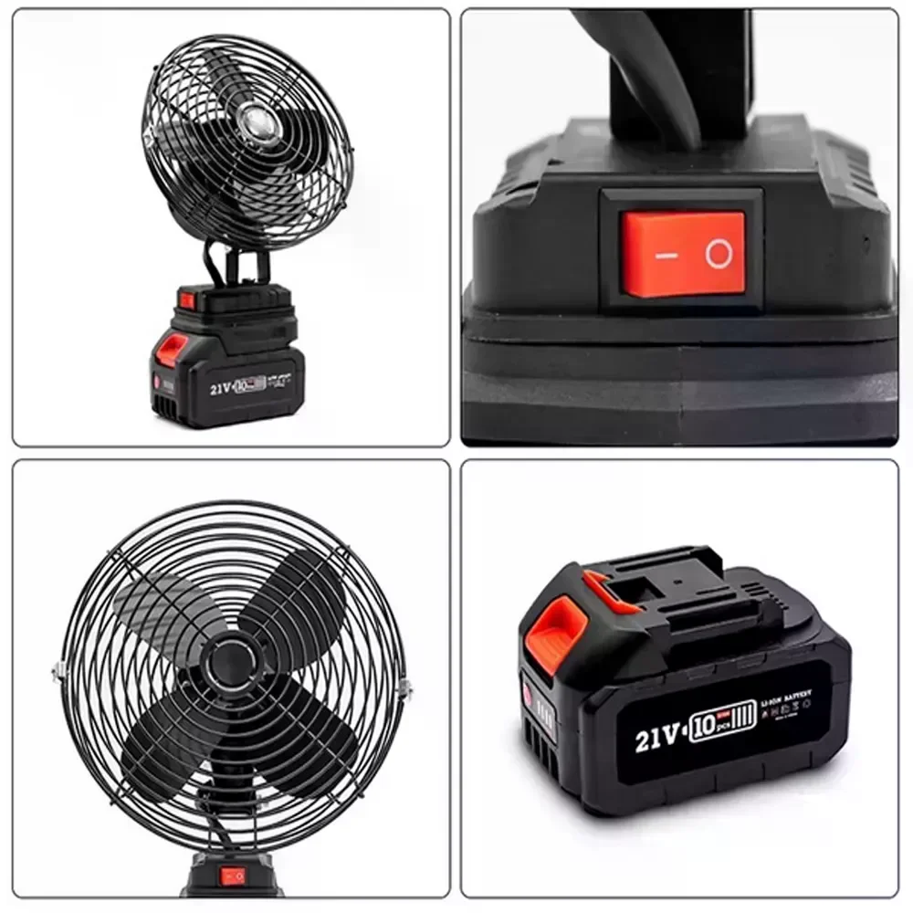 Акумуляторний вентилятор Lithium Electric Fan 48V чорний • Портативний бездротовий вентилятор з Li-ion акумулятором для дому, дачі, офісу та відпочинку