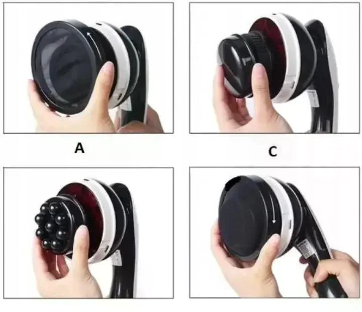 Антицелюлітний масажер Body Massage з 4 насадками • Ручний вібромасажер для тіла, рук, ніг, спини та стегон