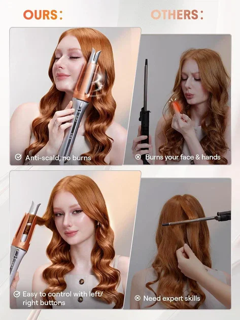 Автоматична плойка для волосся Hair Curler-Bella для локонів і кучерів • Стайлер для завивки волосся Hair Curler Bella з 3 температурними режимами 170–210°C