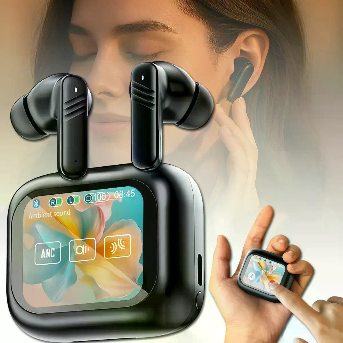 Бездротові навушники LX10 TWS • TWS-навушники LX10 Earbuds Bluetooth 5.4 з LED-дисплеєм, ANC та ENC