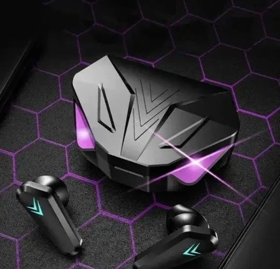 Бездротові навушники X15 з Bluetooth та RGB підсвічуванням у зарядному кейсі · Гарнітура з мікрофоном та шумозаглушенням