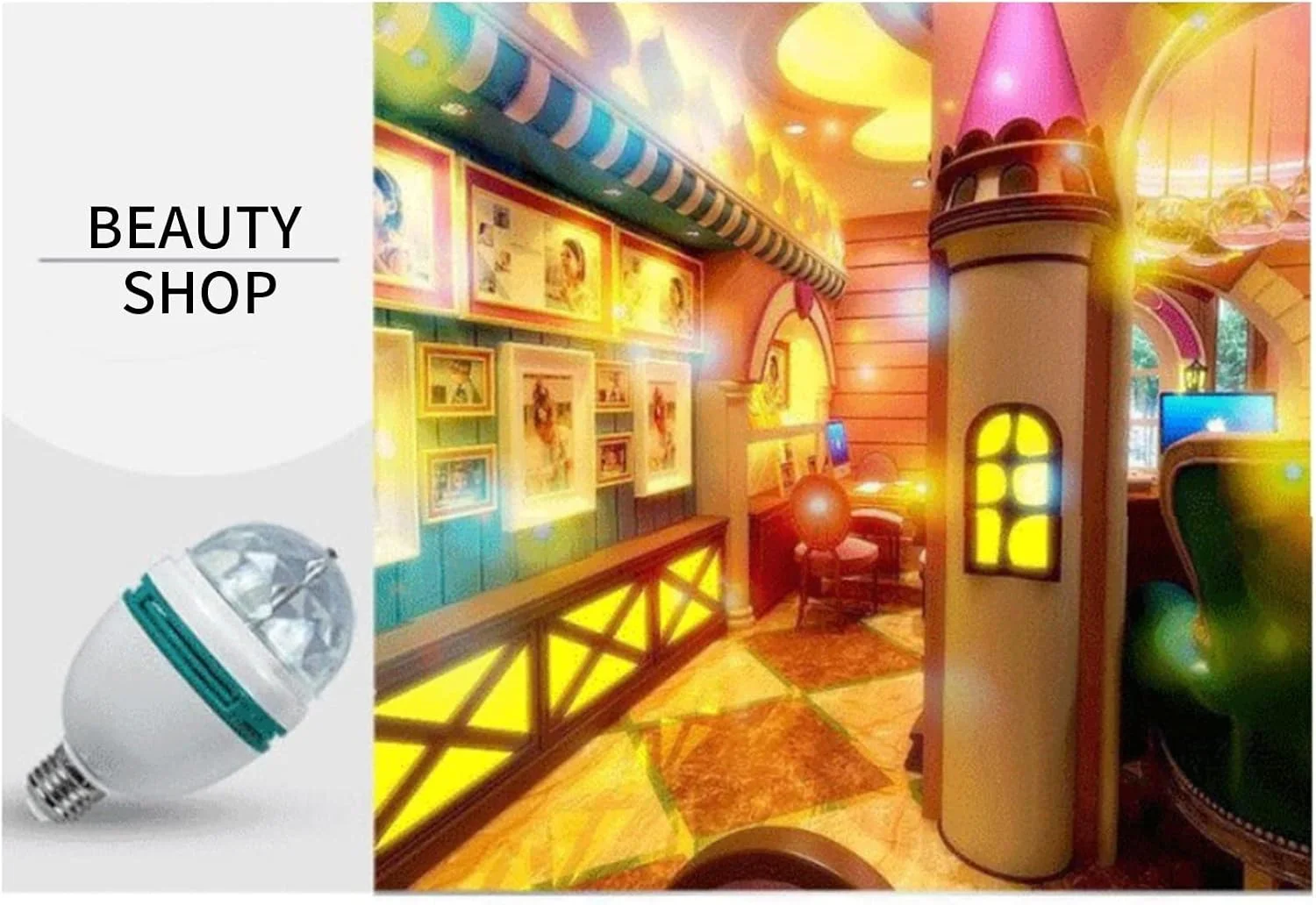 Диско лампа Ball RHD-15 LY 399 • Світлодіодна обертова диско-лампа Ball RHD-15 LY 399 E27 RGB для вечірок і свят