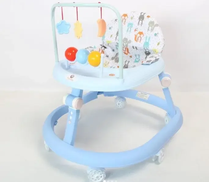 Дитячі ходунки голубі музичні X-624 • Ходунки для малюків з регулюванням висоти, ігровими іграшками та колесами