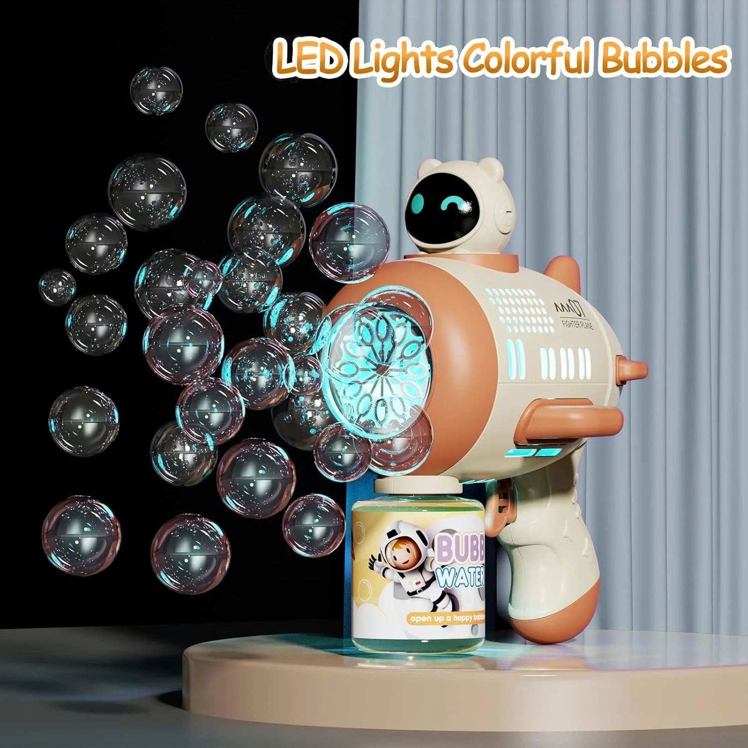 Дитячий автоматичний пістолет для мильних бульбашок Toy Bubble Gun • Іграшковий бульбашкомет для вулиці, свят, прогулянок і активних ігор