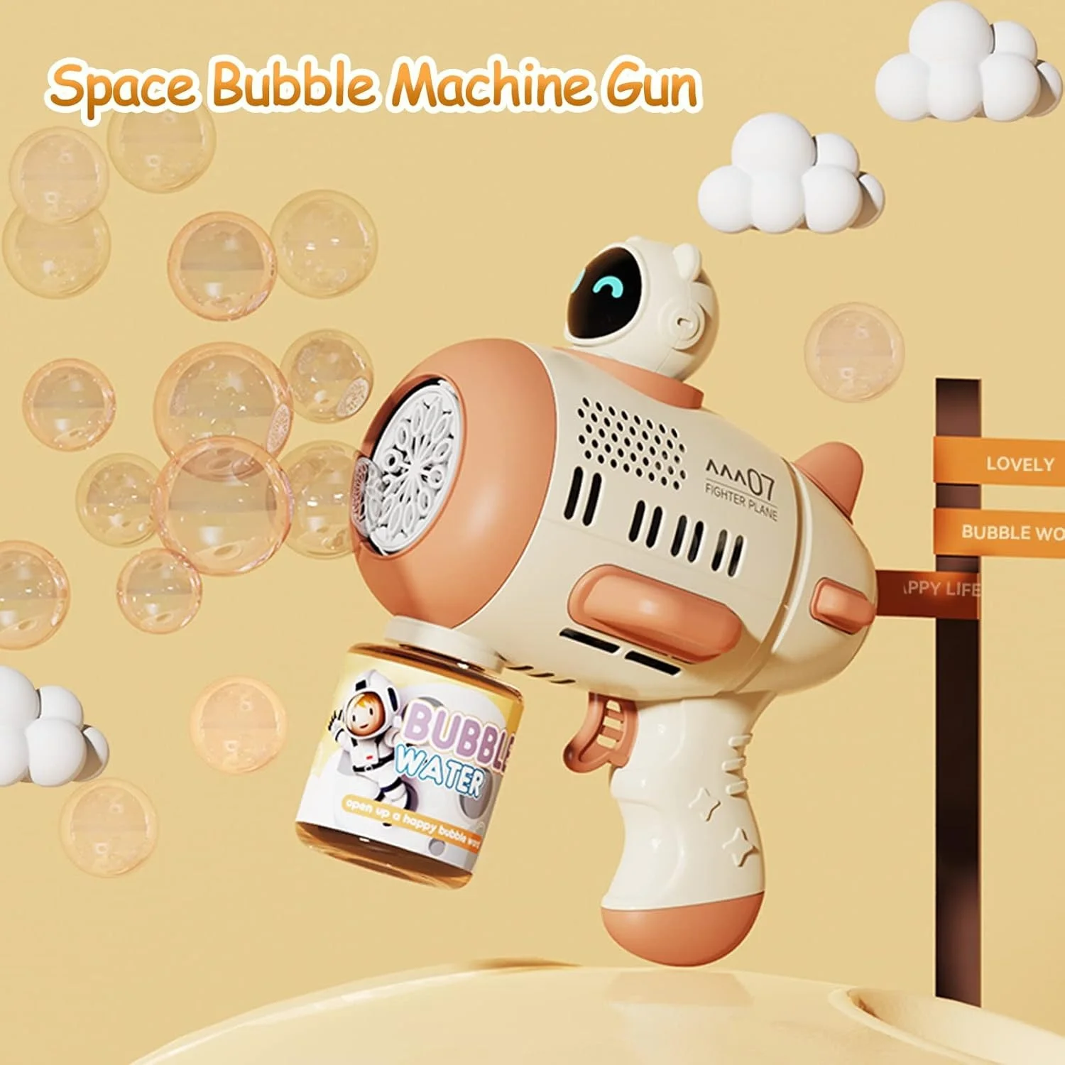 Дитячий автоматичний пістолет для мильних бульбашок Toy Bubble Gun • Іграшковий бульбашкомет для вулиці, свят, прогулянок і активних ігор