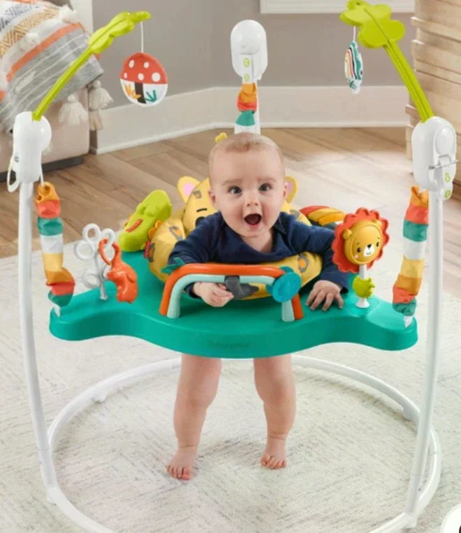 Дитячий джампер-ігровий центр 88616-2 зелений X-650 • Підлоговий стрибунок для малюків зі світловими та звуковими ефектами, ігровою зоною та знімним сидінням