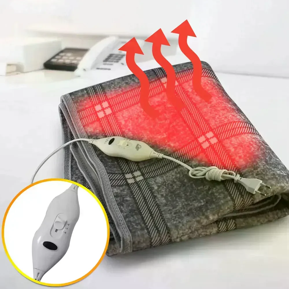 Електропростирадло Electric Blanket 150×120 см з підігрівом, сіре картате • Електричне простирадло Electric Blanket 150×120 см з 2 режимами для ліжка та дачі